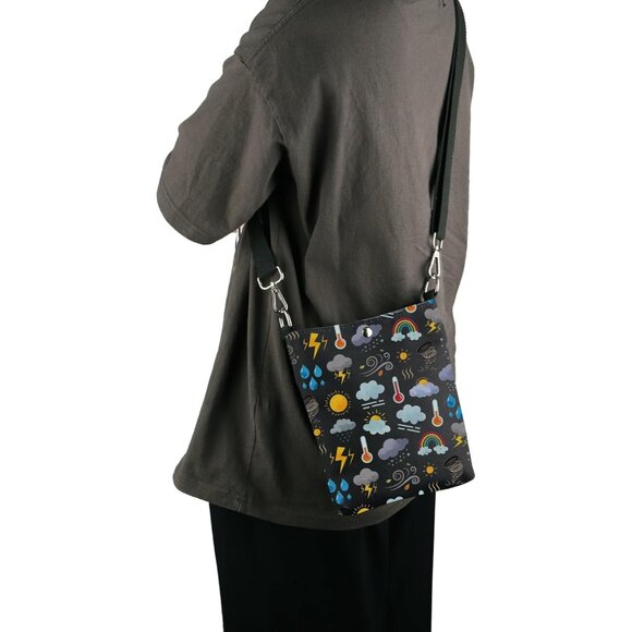 Weather Forecaster Meteorology Graduation Gift Canvas Crossbody Bag - Lightweigh - Picture 6 of 7